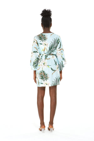 Women's Lightweight Kimono in Wispy Cereus Light Blue
