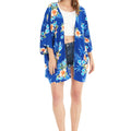 Women's Lightweight Kimono in Hibiscus Blue