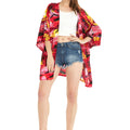 Women's Lightweight Kimono in Sunset Red