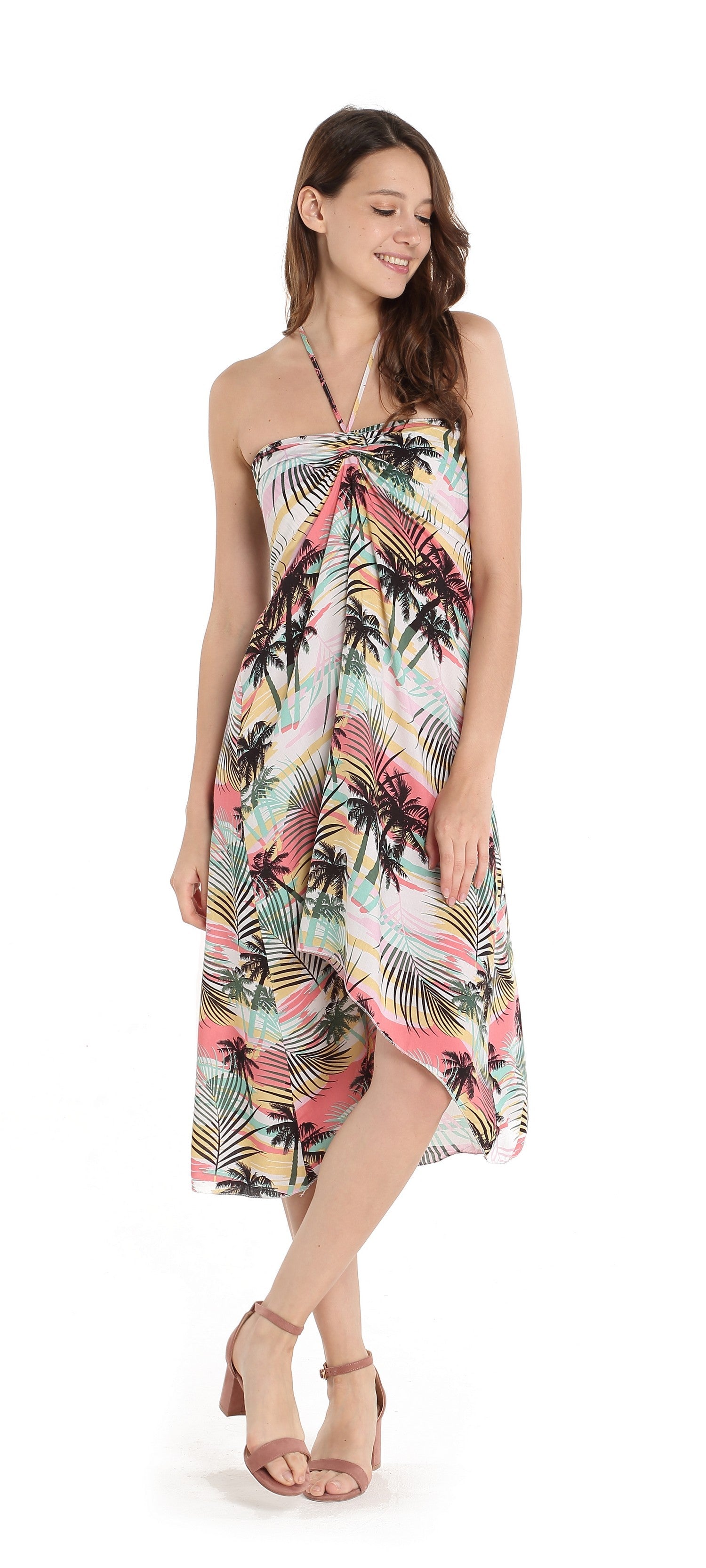 Women's Butterfly Dress in Neon Pastel Sunset