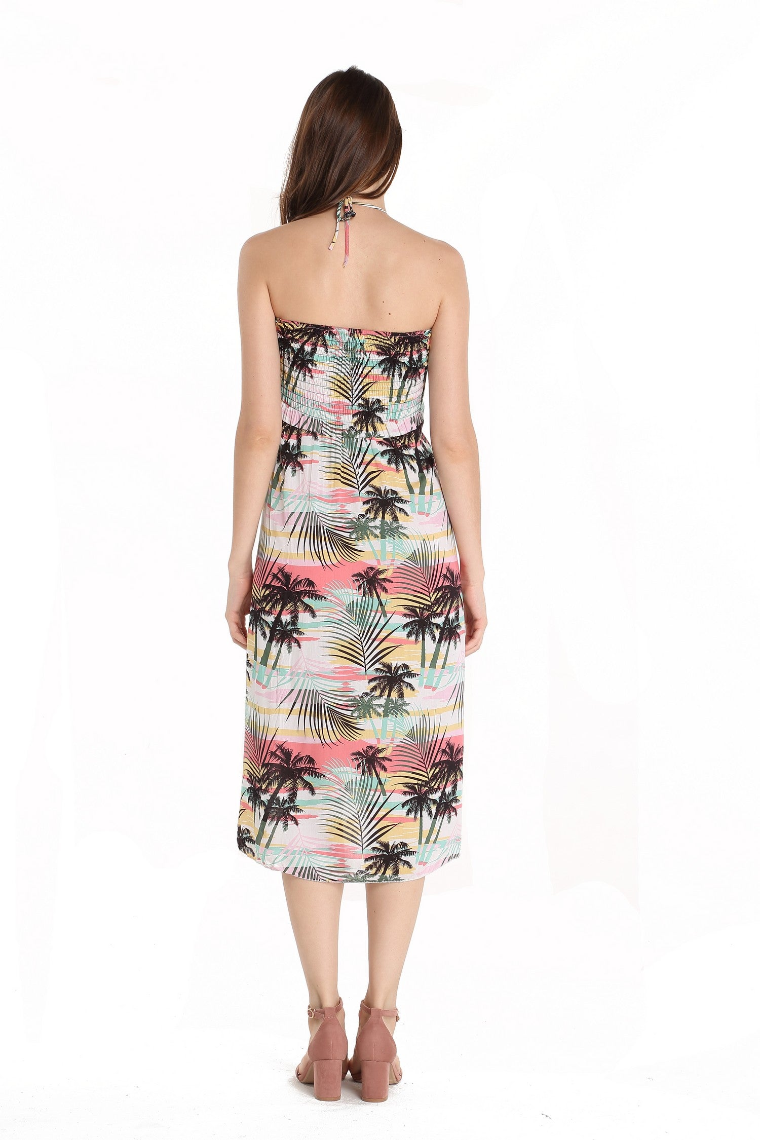 Women's Butterfly Dress in Neon Pastel Sunset