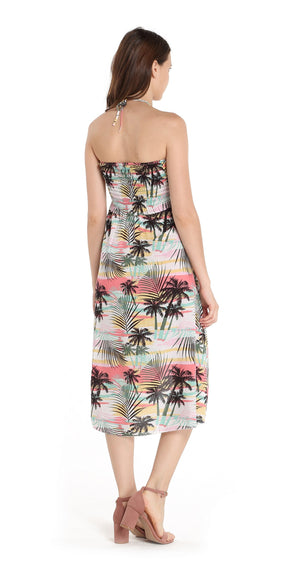 Women's Butterfly Dress in Neon Pastel Sunset