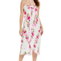 Women's Butterfly Dress in Pink Hibiscus Vine