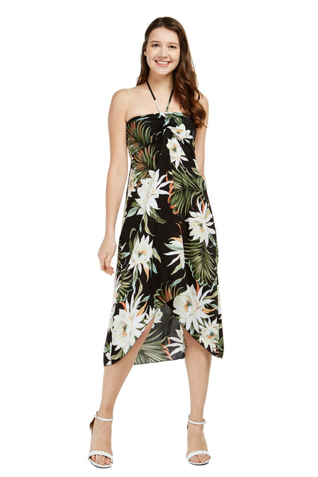 Women's Butterfly Dress in Wispy Cereus Black