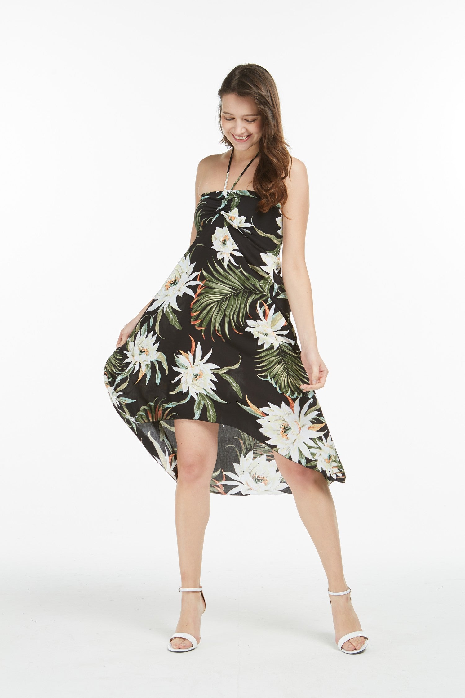 Women's Butterfly Dress in Wispy Cereus Black