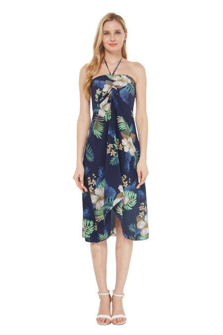 Women's Butterfly Dress in Pineapple Garden Navy