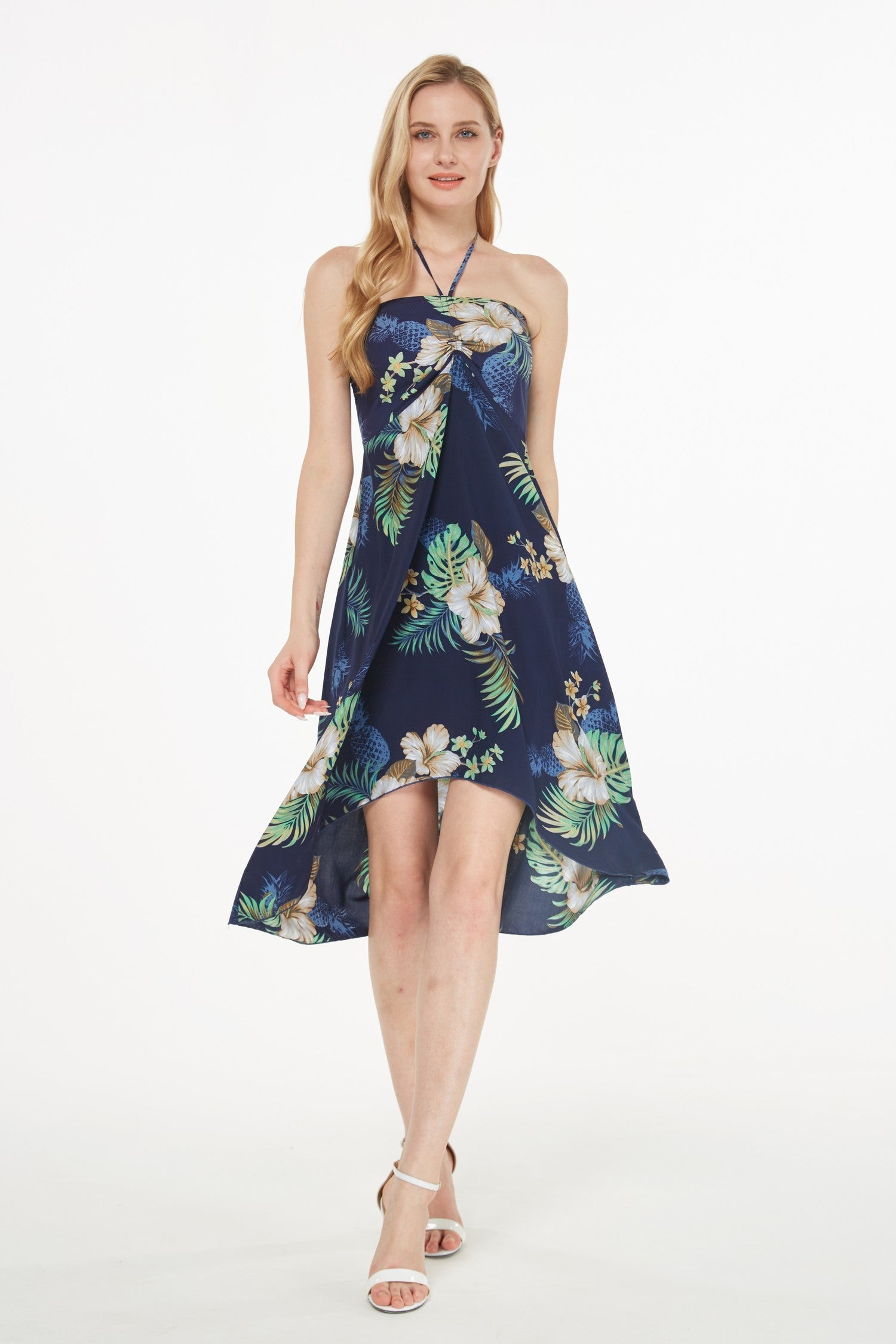 Women's Butterfly Dress in Pineapple Garden Navy