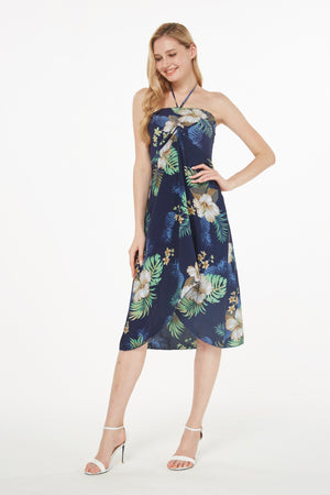 Women's Butterfly Dress in Pineapple Garden Navy