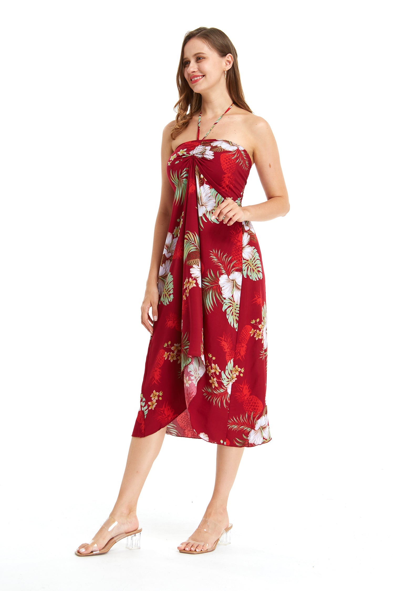 Women's Butterfly Dress in Pineapple Garden Red