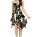 Women's Fairy Uneven Bottom Luau Dress in Wispy Cereus Black