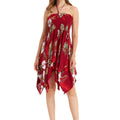 Women's Fairy Uneven Bottom Dress in Pineapple Garden Red