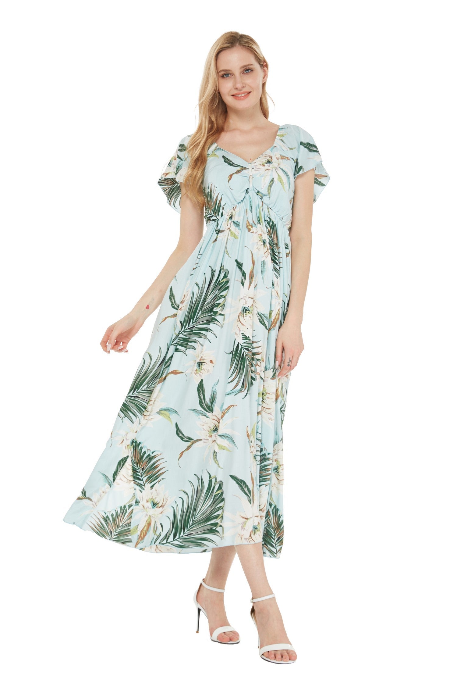 Women's Maxi Rahee Dress Wispy Cereus Light Blue