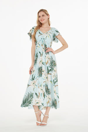 Women's Maxi Rahee Dress Wispy Cereus Light Blue