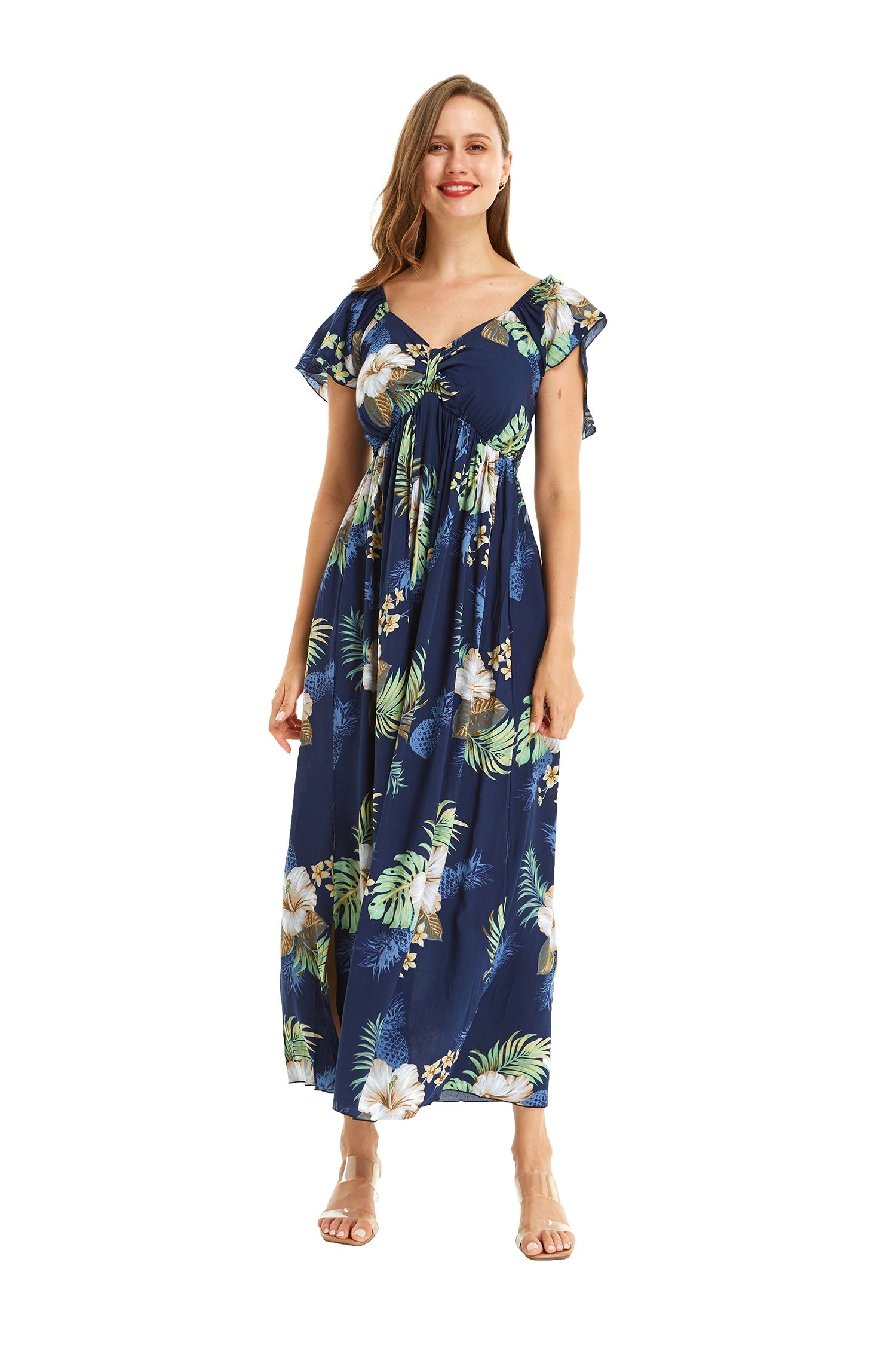 Women's Maxi Rahee Dress Pineapple Garden Navy