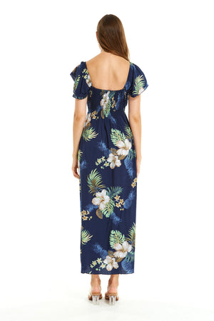 Women's Maxi Rahee Dress Pineapple Garden Navy