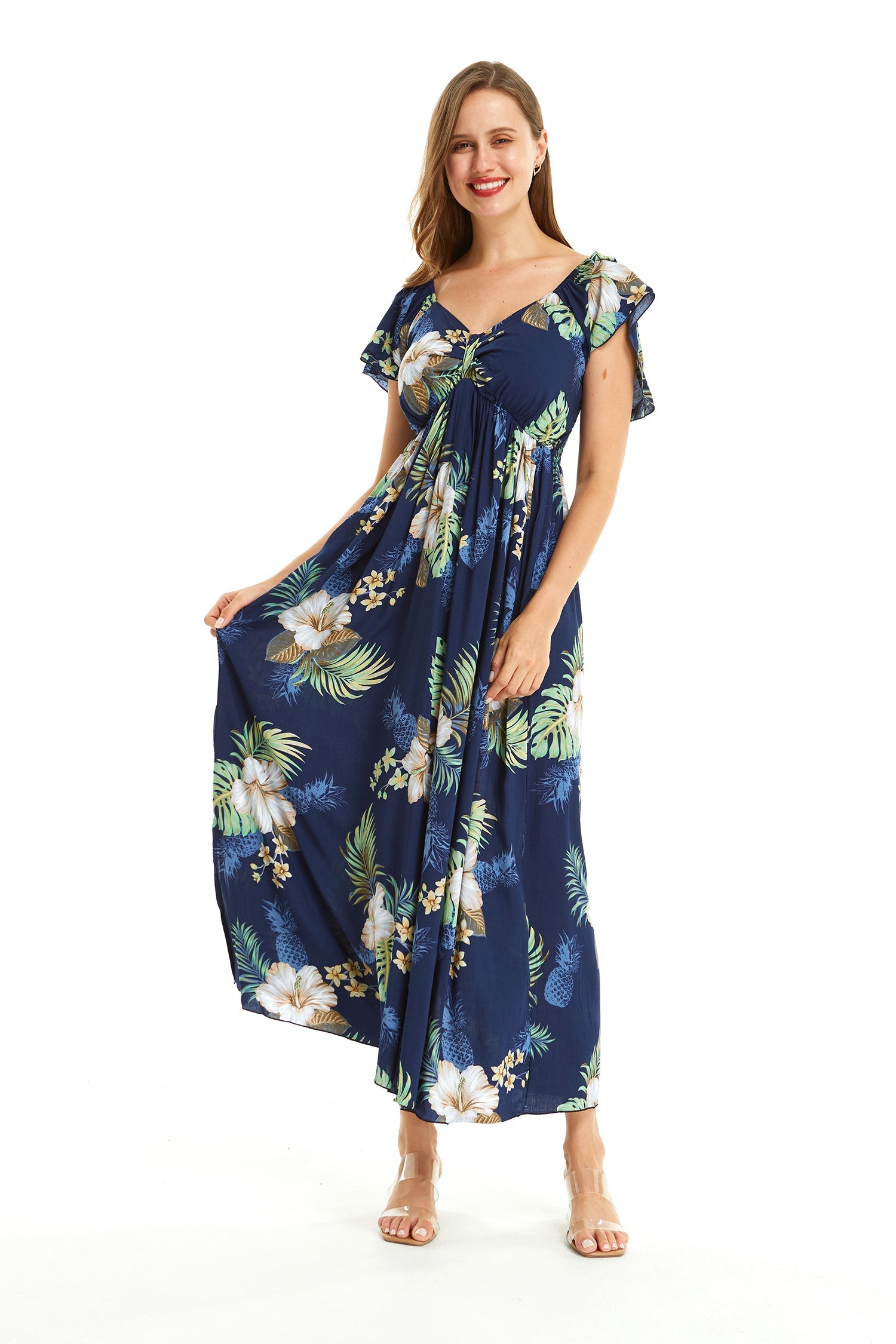 Women's Maxi Rahee Dress Pineapple Garden Navy