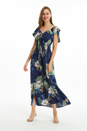 Women's Maxi Rahee Dress Pineapple Garden Navy