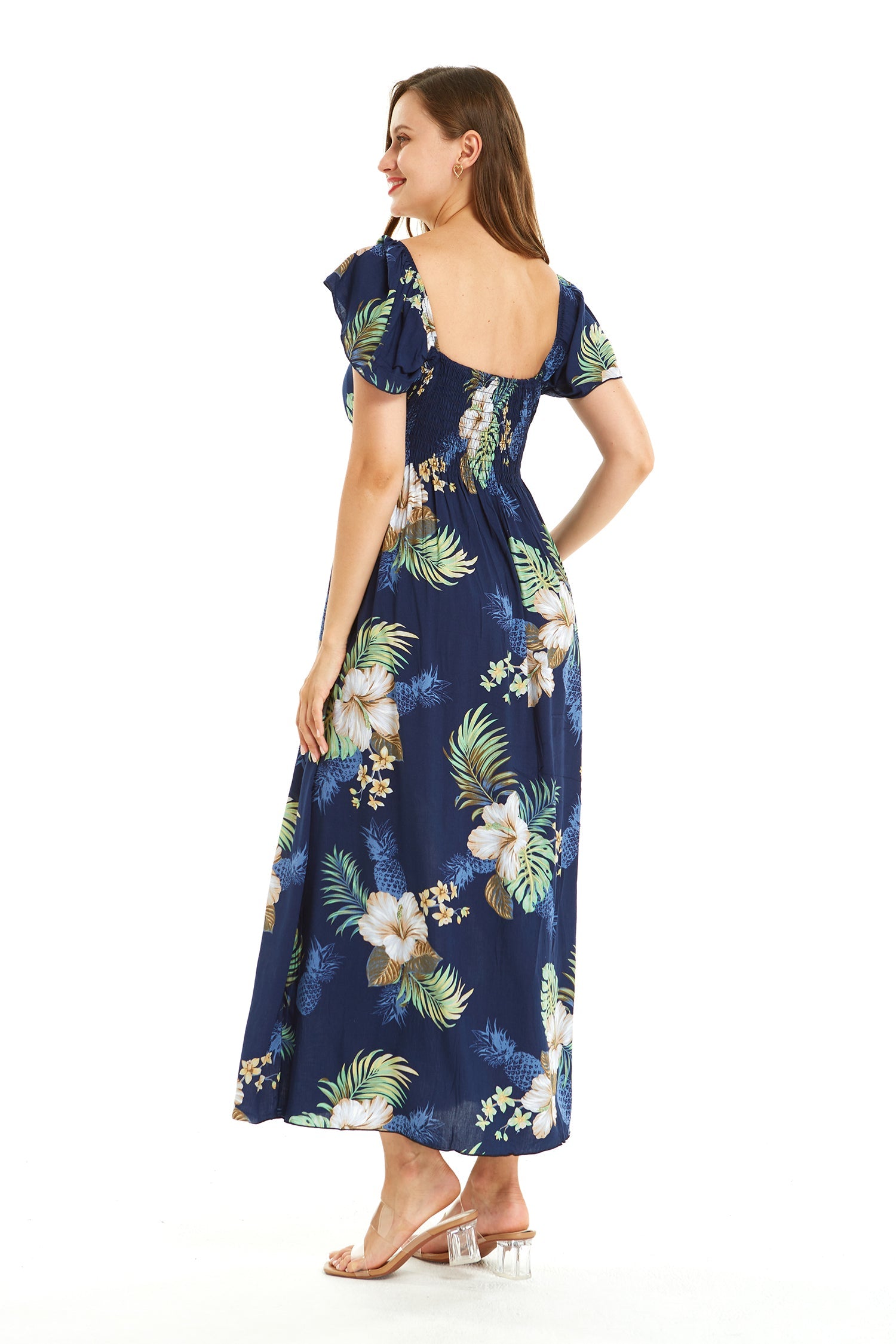 Women's Maxi Rahee Dress Pineapple Garden Navy
