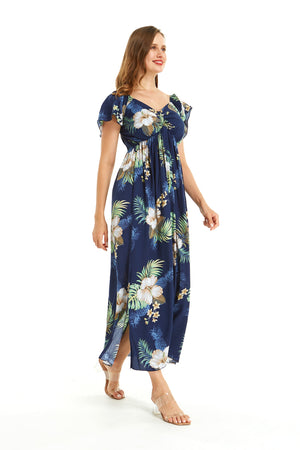 Women's Maxi Rahee Dress Pineapple Garden Navy
