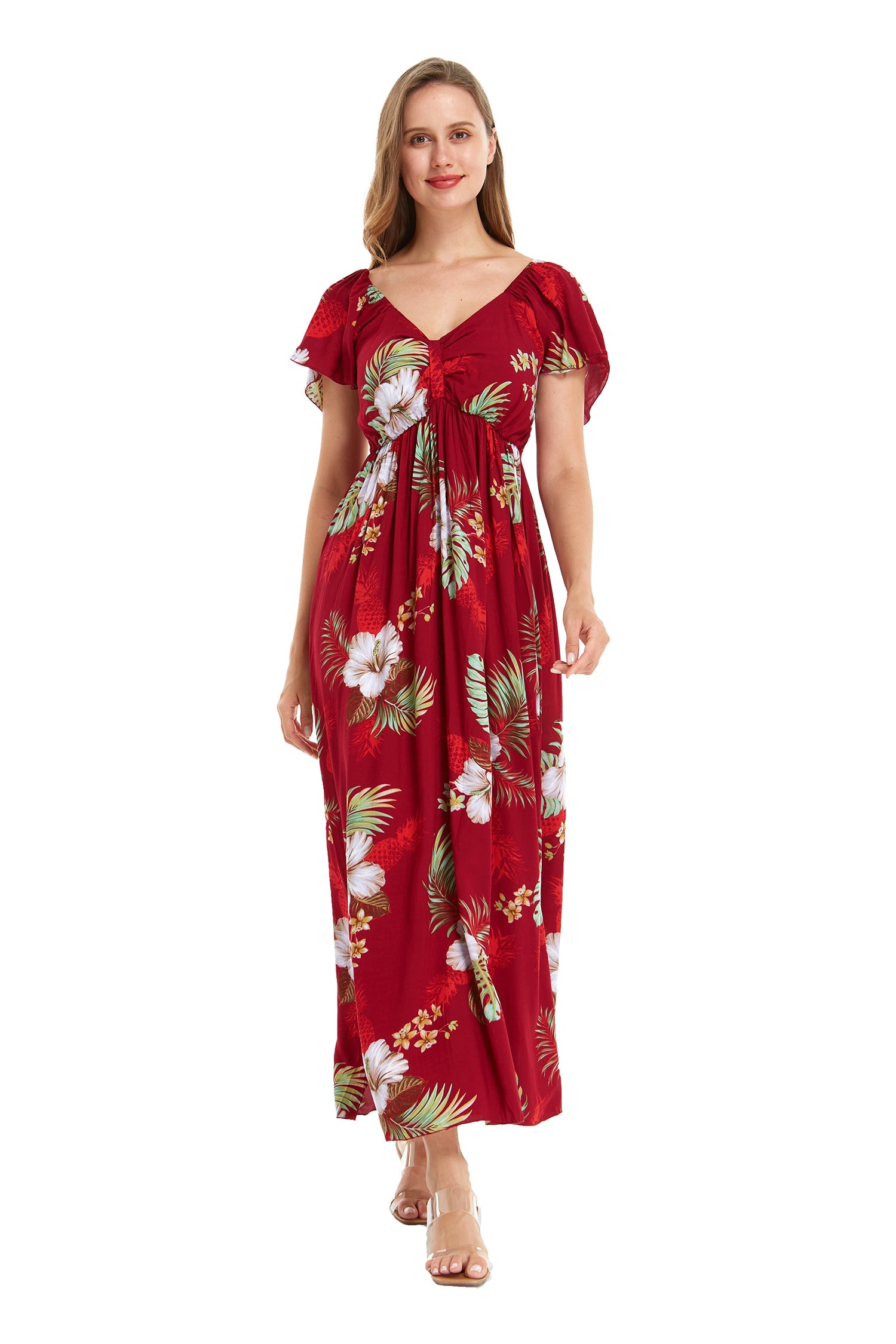 Women's Maxi Rahee Dress Pineapple Garden Red