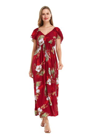 Women's Maxi Rahee Dress Pineapple Garden Red