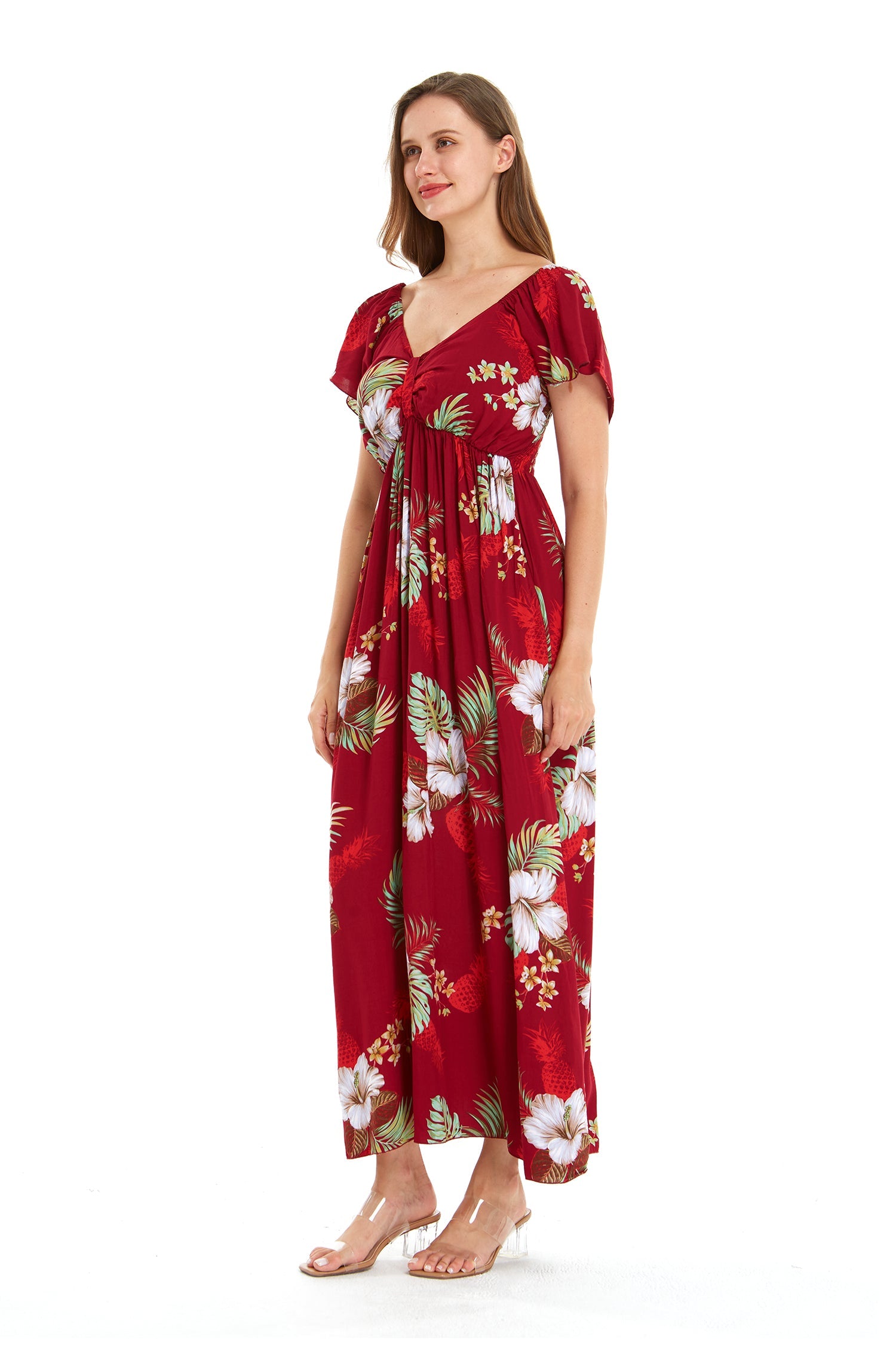 Women's Maxi Rahee Dress Pineapple Garden Red