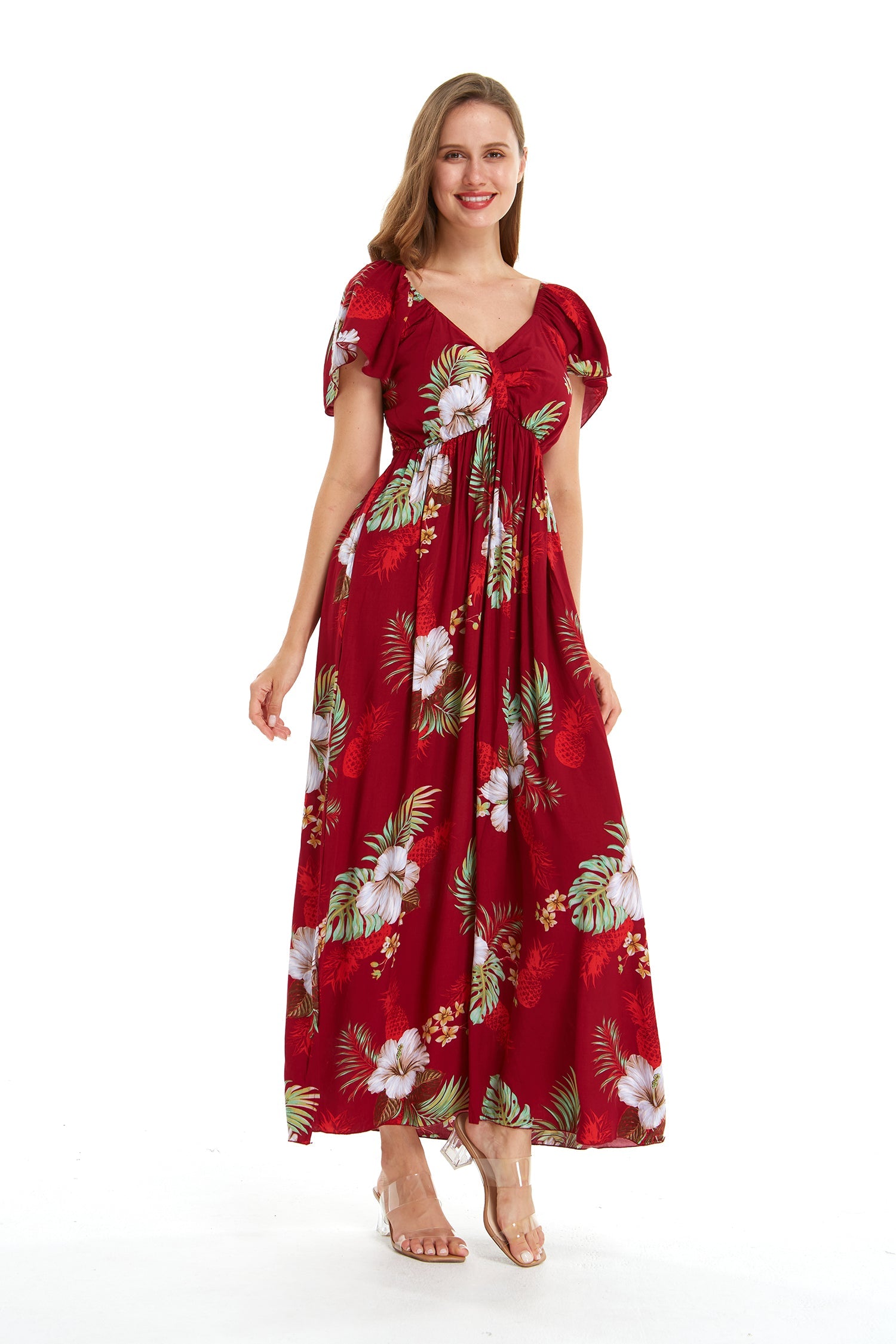 Women's Maxi Rahee Dress Pineapple Garden Red