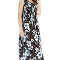 Women's Maxi Tank Elastic Luau Dress Midnight Bloom