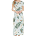 Women's Cap Sleeve Simple Dress Wispy Cereus Light Blue