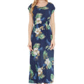 Women's Cap Sleeve Simple Dress Pineapple Garden Navy