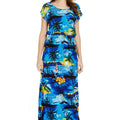 Women's Cap Sleeve Simple Dress Sunset Blue