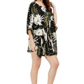 Women's Short Poncho Dress Wispy Cereus Black