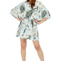 Women's Short Poncho Dress Wispy Cereus Light Blue