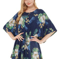 Women's Short Poncho Dress Pineapple Garden Navy