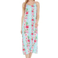 Women's Sweetheart Dress in Pink Turquoise Hibiscus Vine