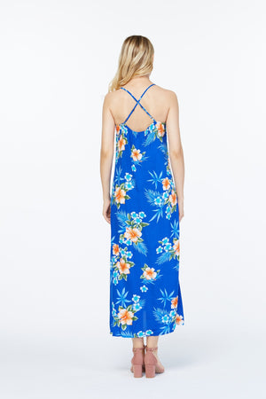 Women's Sweetheart Dress in Hibiscus Blue