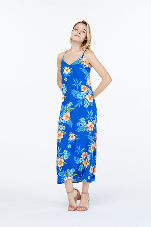 Women's Sweetheart Dress in Hibiscus Blue