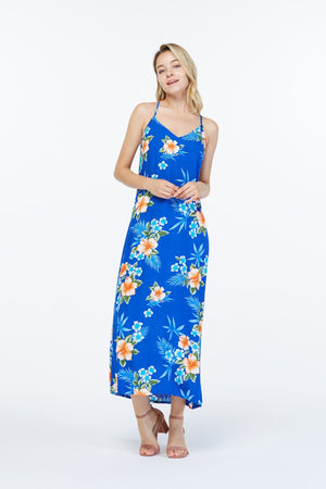 Women's Sweetheart Dress in Hibiscus Blue