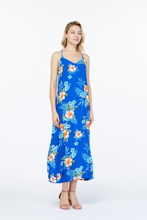 Women's Sweetheart Dress in Hibiscus Blue