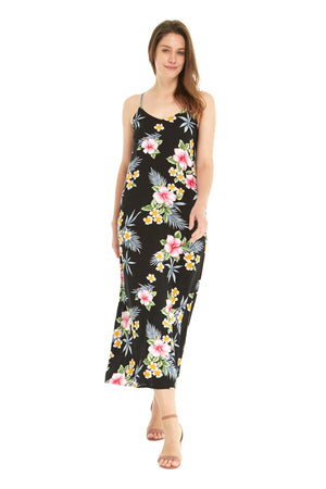 Women's Sweetheart Dress in Hibiscus Black