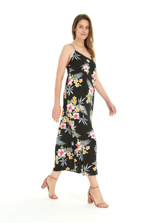 Women's Sweetheart Dress in Hibiscus Black