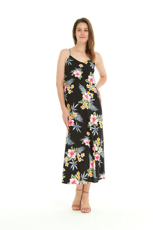Women's Sweetheart Dress in Hibiscus Black