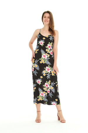 Women's Sweetheart Dress in Hibiscus Black