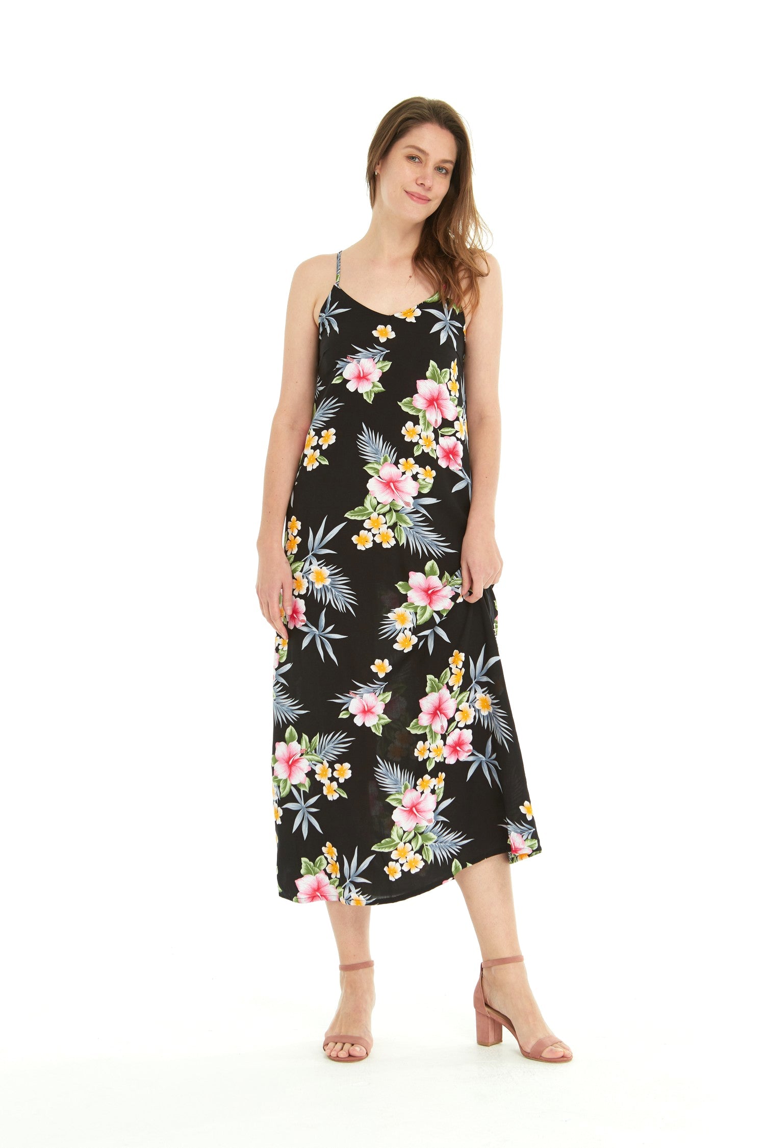 Women's Sweetheart Dress in Hibiscus Black