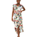 Women's Wrap Ruffle Dress in Neon Sunset Pastel