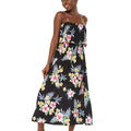 Women's Charming Muumuu Dress in Hibiscus Black