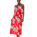 Women's Charming Muumuu Dress in Hibiscus Red