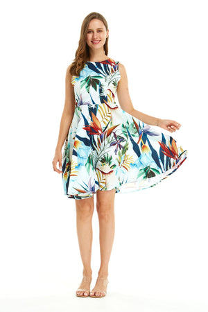 Women's Vintage Fit and Flare Dress in Lost in Paradise