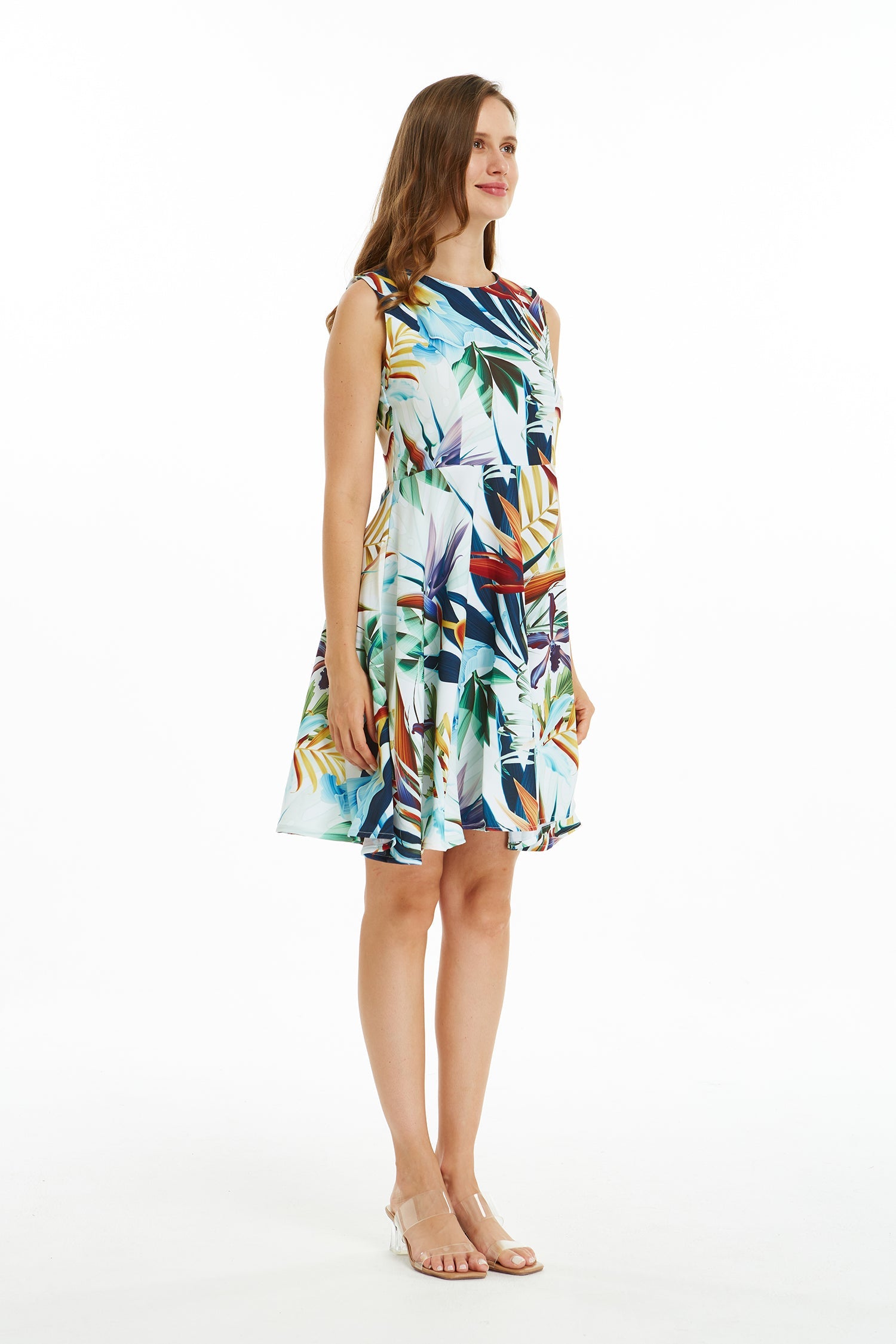 Women's Vintage Fit and Flare Dress in Lost in Paradise