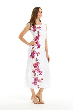 Women's Maxi Tank Dress in Watercolor Orchid